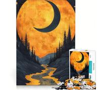 Rompecabezas de 1000 Piezas para Adolescentes con diseño Surrealista de Luna Creciente Juguete Educativo Que supone un Gran Reto 38x26cm