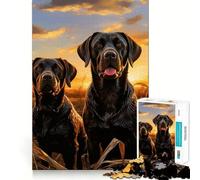 Rompecabezas de 1000 Piezas para Adolescentes con Dos labradores Decoración para articulaciones Juguete para ejercitar la Mente Juego para Relajarse Regalo Divertido de Navidad (38x26cm)