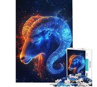 Rompecabezas de 1000 Piezas para Adolescentes con el Signo Zodiacal Aries Actividades Divertidas para Hacer en casa Mejora la Memoria Juegos Familiares Apto para Mayores de 14 años (38x26cm)