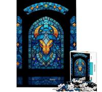 Rompecabezas de 1000 Piezas para Adolescentes con el Signo Zodiacal Tauro Arte en vitral Actividades Divertidas para Hacer en casa Mejora la Memoria Juegos relajantes Apto para Mayores de 14 años