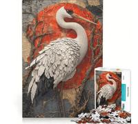 Rompecabezas de 1000 Piezas para Adolescentes con Elegante diseño de grulla y Sol de Fondo, Juego Relajante, desafiante de completar, Que fomenta el Amor Entre Parejas 38x26cm