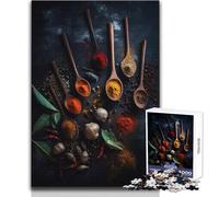 Rompecabezas de 1000 Piezas para Adolescentes, con Especias y cucharas de Colores, Relajante, para el Tiempo Libre, Juguete de precisión Entrelazado, tamaño 38x26cm