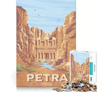 Rompecabezas de 1000 Piezas para Adolescentes con Estampado de Viajes de Petra Jordan,Corte Suave,Juguete para ejercitar el Cerebro,Tiempo de Juego Relajante,Actividad de cumpleaños (38x52cm)