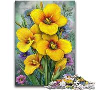 Rompecabezas de 1000 Piezas para Adolescentes con Flores Amarillas, Juego desafiante, Juguetes, Regalo Ideal para Toda la Familia a Partir de 14 años, 26x38cm