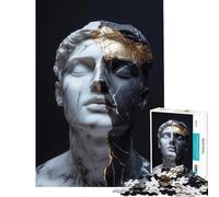 Rompecabezas de 1000 Piezas para Adolescentes con Forma de Busto de mármol con grieta Dorada Un desafío para la Inteligencia y el Cerebro Juguetes adictivos Juegos educativos difíciles