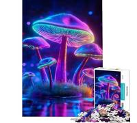 Rompecabezas de 1000 Piezas para Adolescentes con Forma de Setas Que Brillan en la Oscuridad Juguetes adictivos para Cultivar la Paciencia Juego de ingenio Decoración Gran Regalo (38x52cm)