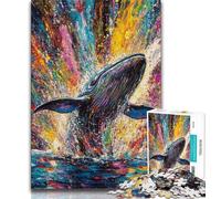 Rompecabezas de 1000 Piezas para Adolescentes con Grafiti de Ballena, Ideal para aliviar el estrés, Ideal para un desafío difícil, Regalo de Amigo Secreto (tamaño 75x50cm)