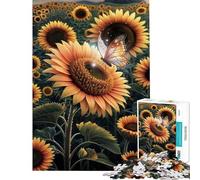 Rompecabezas de 1000 Piezas para Adolescentes con Hermosos Girasoles Un Reto para completar Juegos educativos y relajantes para niños de 14 años en adelante (38x52cm)