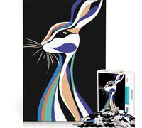 Rompecabezas de 1000 Piezas para Adolescentes con ilustración Abstracta de un Conejo, Ideal para Jugar en Familia, un Reto para completar, Perfecto como Regalo para Amigos y Familiares 38x52cm