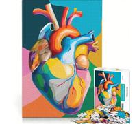 Rompecabezas de 1000 Piezas para Adolescentes con ilustración Colorida de la anatomía del corazón Humano, Juego Relajante, para desestresar el intelecto, cumpleaños 50x75cm