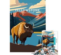 Rompecabezas de 1000 Piezas para Adolescentes con ilustración de bisontes del Parque Nacional de Yellowstone Juguetes adictivos para Cultivar la Paciencia Juegos Divertidos para Toda la Familia