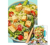 Rompecabezas de 1000 Piezas para Adolescentes con ilustración de Ensalada César Fresca Ideal para Juegos educativos Juguete desafiante para Juegos educativos Obra de Arte difícil Regalo (38x52cm)