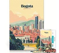 Rompecabezas de 1000 Piezas para Adolescentes con ilustración de la Ciudad de Bogotá,Colombia Arte de Corte preciso Juguete para ejercitar la Mente,para Relajarse y divertirse en cumpleaños 50x75cm