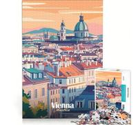 Rompecabezas de 1000 Piezas para Adolescentes con ilustración de la Ciudad de Viena Juego Familiar decoración de Pared para Fortalecer el Amor Entre Parejas 38x26cm