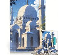 Rompecabezas de 1000 Piezas para Adolescentes con ilustración de la Mezquita Blanca Juego de ingenio decoración Cada Pieza es única 50x75cm
