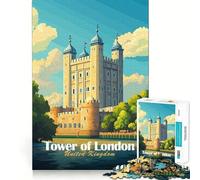 Rompecabezas de 1000 Piezas para Adolescentes con ilustración de la Torre de Londres Juego de Ajuste desafía la Mente Juguete para un Momento de diversión y Calma Escena navideña Arte