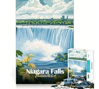 Rompecabezas de 1000 Piezas para Adolescentes con ilustración de Las Cataratas del Niágara,Canadá y EE UU,de Corte Suave,Ideal para ejercitar la Mente y como Actividad Relajante para cumpleaños