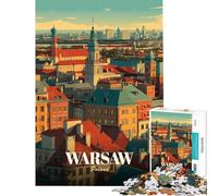 Rompecabezas de 1000 piezas para adolescentes con ilustración de paisaje urbano de Varsovia Polonia Un desafío para la inteligencia cerebral Juguetes adictivos juegos divertidos difíciles y excelentes