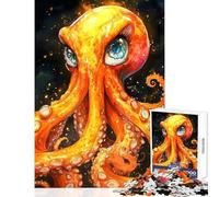 Rompecabezas de 1000 Piezas para Adolescentes con ilustración de Pulpo Naranja Juegos relajantes para Mejorar la Memoria Juguetes de decoración para el hogar Entrena tu Cerebro y Tus Manos (38x52cm)