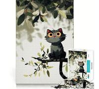 Rompecabezas de 1000 Piezas para Adolescentes con ilustración de un Gato en una Rama,Corte Suave,Juguete para ejercitar el Cerebro,Ideal para Momentos de Juego relajantes o para cumpleaños (38x26cm)