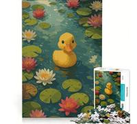 Rompecabezas de 1000 Piezas para Adolescentes con ilustración de un Patito en un Estanque de nenúfares Juego Educativo, Divertido y con Humor cumpleaños y Ocasiones Especiales