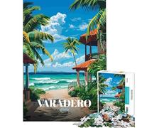 Rompecabezas de 1000 Piezas para Adolescentes con ilustración de un Resort de Playa en Varadero Cuba Juguete antiestrés Regalo de cumpleaños para Amigos y Familiares (tamaño 50x75cm)