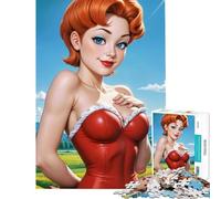 Rompecabezas de 1000 Piezas para Adolescentes con ilustración de una Chica Pelirroja Pin-up Juguete Intelectual Juego Imposible Análisis y lógica Regalo Ideal para cumpleaños (tamaño 75x50cm)
