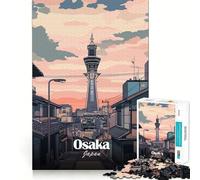 Rompecabezas de 1000 piezas para adolescentes con ilustración del horizonte de Osaka Arte de corte preciso Juguete inteligente para el cerebro Tiempo de juego relajante Actividad de cumpleaños 38x52cm