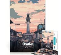 Rompecabezas de 1000 Piezas para Adolescentes con ilustración del Horizonte de Osaka,Juego de Bordes limpios,Juego de concentración,Regalo,Juego de Juego inactivo,Arte de Pared navideño (50x75cm)