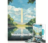 Rompecabezas de 1000 Piezas para Adolescentes con ilustración del Monumento a Washington DC, Juego de Ajuste, desafío Mental, Juguete para Relajarse y divertirse, Escena navideña (38x52cm)