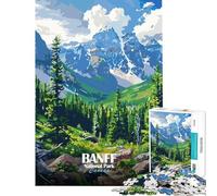 Rompecabezas de 1000 Piezas para Adolescentes con ilustración del Parque Nacional Banff Canadá Juego de ingenio Juguete Intelectual Gran Regalo para Mujeres (tamaño 38x52cm)