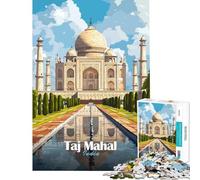 Rompecabezas de 1000 Piezas para Adolescentes con ilustración del Taj Mahal Ideal para cumpleaños y Navidad Juego Familiar de dificultad Alta para Mayores de 14 años (38x52cm)