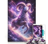 Rompecabezas de 1000 Piezas para Adolescentes con la Imagen del Carnero Estrellado de Aries Juego Educativo para Relajarse intelectualmente Juego de desafío único 38x52cm