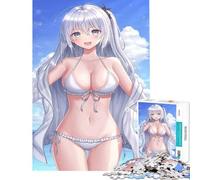 Rompecabezas de 1000 Piezas para Adolescentes con Lindos Bikinis Blancos Estilo Anime Juegos relajantes Juguetes adictivos para Cultivar la Paciencia Ideas de Regalos educativos y de Aprendizaje