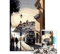 Rompecabezas de 1000 Piezas para Adolescentes con los Colores de la Capital Lisboa Ideal para Juegos educativos desafíos y relajación Mujeres (tamaño 75x50cm)