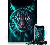 Rompecabezas de 1000 Piezas para Adolescentes con luz Negra UV Spirit Lynx,Arte de Corte Exacto,Juego para ejercitar la Mente,Juego para Relajarse,Arte navideño para el Tiempo Libre 50x75cm