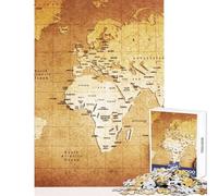 Rompecabezas de 1000 Piezas para Adolescentes con Mapa del Viejo Mundo Juegos relajantes Actividades Familiares y Juguetes antiestrés Que fortalecen el Amor Entre Parejas (38x52cm)