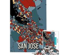 Rompecabezas de 1000 Piezas para Adolescentes con Mapa Retro de la Ciudad de San José Juego práctico y Divertido para Cultivar la Paciencia Regalo Ideal para cumpleaños y decoración del hogar