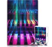 Rompecabezas de 1000 Piezas para Adolescentes, con melodías de Piano de neón sintético, Juguetes educativos, Obras de Arte Divertidas y Divertidas, Regalo, tamaño 38x52cm