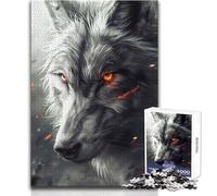 Rompecabezas de 1000 Piezas para Adolescentes, con Mirada penetrante de Lobo, Juegos Familiares, decoración del hogar, Ideas de Regalo, tamaño 38x26cm