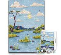 Rompecabezas de 1000 Piezas para Adolescentes con Paisaje del Delta del Okavango Juego Educativo de razonamiento y Habilidad Regalo Ideal para Cualquier ocasión Tamaño 50x75cm