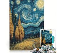 Rompecabezas de 1000 Piezas para Adolescentes con Paisaje Inspirado en La Noche Estrellada Juegos Divertidos Entrena tu Cerebro y Tus Manos Mejora el Amor Entre Parejas 38x26cm
