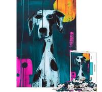 Rompecabezas de 1000 Piezas para Adolescentes con Pintura Abstracta de un Perro dálmata Un Reto para completar Juegos educativos y relajantes para niños de 14 años en adelante (50x75cm)