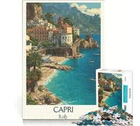 Rompecabezas de 1000 Piezas para Adolescentes con póster de la Isla de Capri, Juegos relajantes, Actividades Divertidas para Hacer en casa, un Gran Regalo para los Amantes de los Videojuegos 38x52cm