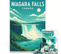Rompecabezas de 1000 Piezas para Adolescentes con póster de Las Cataratas del Niágara, Juguete Educativo, decoración para el hogar, con póster y Hoja de Preguntas a Juego 38x26cm