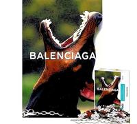 Rompecabezas de 1000 Piezas para Adolescentes con póster de Perro Balenciaga Actividades Divertidas en casa Juego Educativo de desafío difícil para Mayores de 14 años 38x26cm
