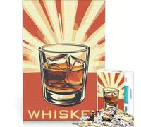 Rompecabezas de 1000 Piezas para Adolescentes con póster de Vaso de Whisky Juego práctico desafío difícil cumpleaños 38x52cm