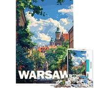 Rompecabezas de 1000 Piezas para Adolescentes con póster del Paisaje Urbano de Varsovia Rompecabezas antiestrés Regalo de cumpleaños para Amigos y Familiares (tamaño 38x52cm)