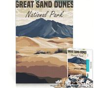 Rompecabezas de 1000 piezas para adolescentes con póster del Parque Nacional Great Sand Dunes, juguetes para armar, mejora la memoria, con piezas de formas aleatorias que encajan perfectamente 50x75cm