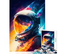 Rompecabezas de 1000 Piezas para Adolescentes con reflexiones de Astronauta Juguetes antiestrés Regalos de cumpleaños Juego de ingenio con Papá Noel (tamaño 38x26cm)